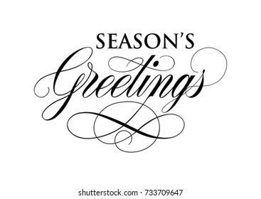 Seasons Greetings Inscription With Flourishes