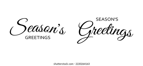 Seasons greetings lettering calligraphy text vector illustration  Hand drawn modern line lettering  Celebration text usable for web banners  posters   greeting cards