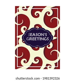 Seasons Greetings lettering on white background. Vector hand drawn Christmas illustration. Happy Holidays greeting card, poster template.