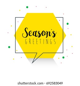Seasons Greetings Lettering in shape design.