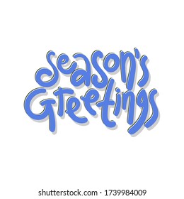 Season's greetings lettering sign vector