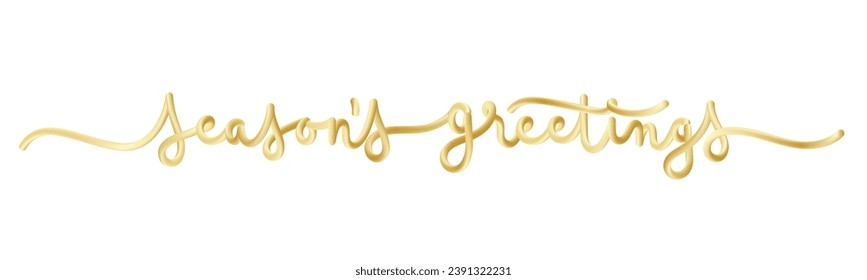 SEASON'S GREETINGS metallic gold vector monoline calligraphy with swashes