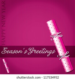 Season's Greetings polka dot cracker card in vector format.