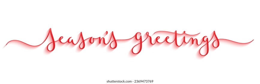 SEASON'S GREETINGS red vector brush calligraphy banner