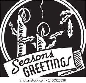 Seasons Greetings - Retro Ad Art Banner for the Holidays
