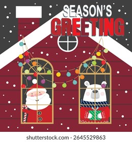 Season's Greetings with Santa and a Polar Bear