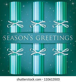 Season's Greetings stripe cracker card in vector format.