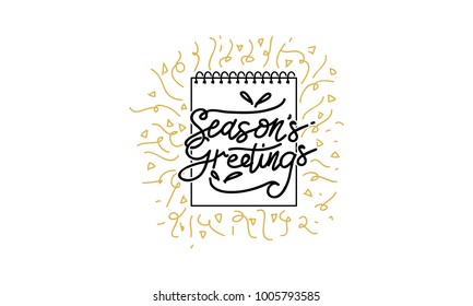 Season's Greetings Template Vector