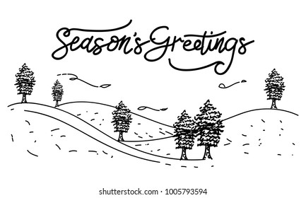 Season's Greetings Template Vector
