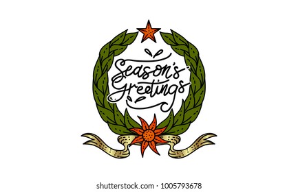 Season's Greetings Template Vector