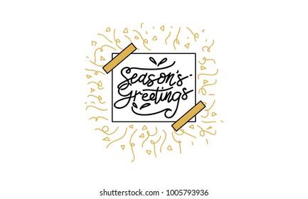 Season's Greetings Template Vector
