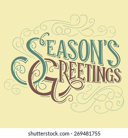 Season's greetings typographic design, hand-lettering headline