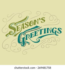 Season's greetings typographic design, hand-lettering headline
