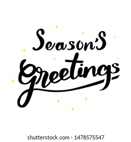 Season's greetings typography art vector illustration.Hand drawn elegant modern brush lettering.
