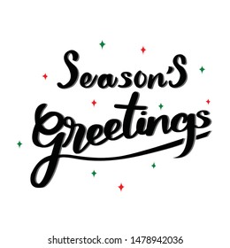 Season's greetings typography art vector illustration.Hand drawn elegant modern brush lettering.