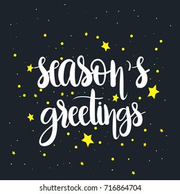 Season's greetings ,unique hand drawn typographic poster.Vector art.Perfect design for cards, wallpaper, posters ,banners ,invitations. Xmas design.