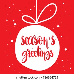 Season's greetings ,unique hand drawn typographic poster.Vector art.Perfect design for cards, wallpaper, posters ,banners ,invitations. Xmas design.