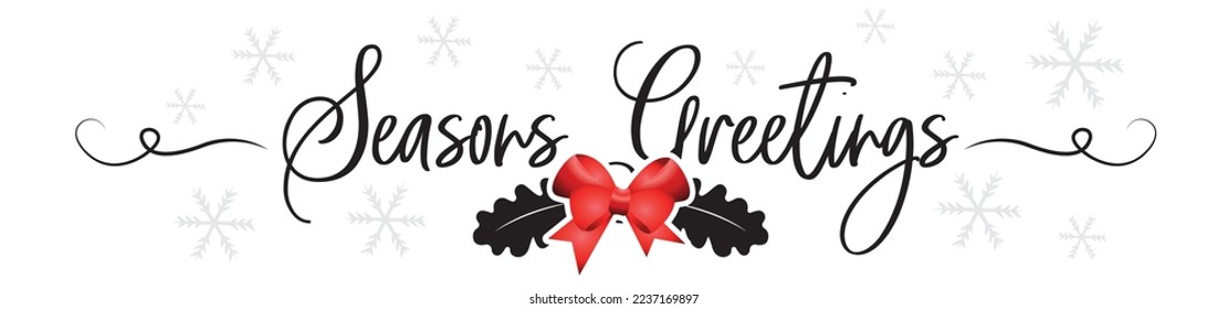 Jahreszeiten Grüße, Vektorgrafik. Weihnachtsgrüße einzeln auf weißem Hintergrund. Banner-Kunstdesign.