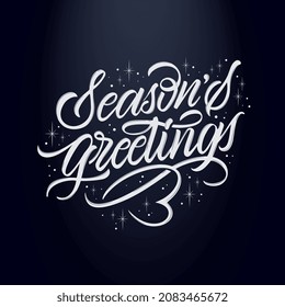 Season's greetings vector text for the Christmas holiday. Design poster, greeting card, party invitation. Vector illustration. 