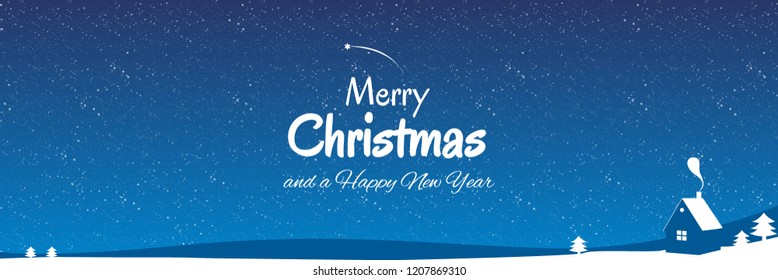 Seasons greetings web and social media banner design. New year greetings