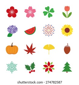 Seasons icon set