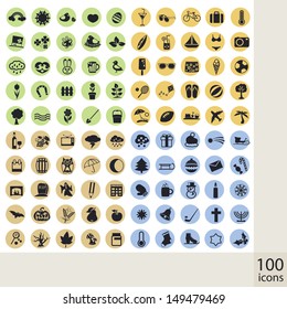 Seasons icons for web and mobile