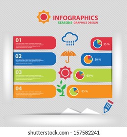 Seasons Infographics design,vector