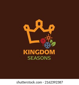 Seasons with king logo design vector graphic symbol icon sign illustration creative idea