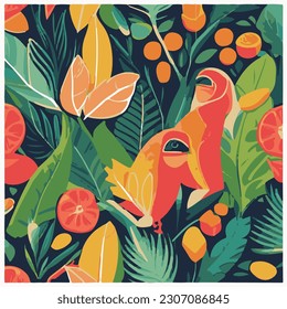 estaciones, hoja, naturaleza, ilustración, vector