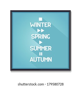 Seasons poster with symbol. Vector illustration