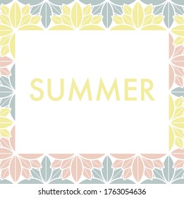 Seasons. Summer. Sale background layout for banner, vouchers, discounts. Vector illustration template.space for text. Ornament