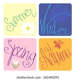 Seasons, vector, colorful illustration