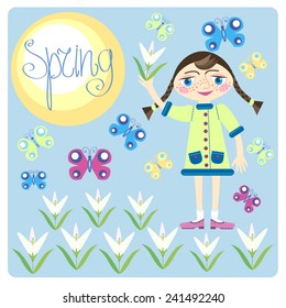 Seasons, vector, colorful illustration