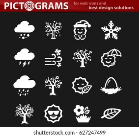 Seasons vector icons for user interface design