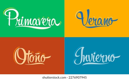 Seasons of the year in Spanish, Primavera Verano Otoño Invierno, Spring Summer Autumn and Winter