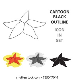 Seastar icon in cartoon style isolated on white background. Sea animals symbol stock vector illustration.