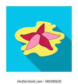 Seastar icon in flat style isolated on white background. Sea animals symbol stock vector illustration.