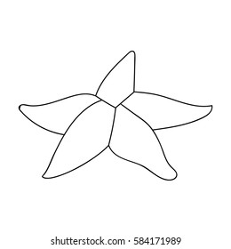 Seastar icon in outline style isolated on white background. Sea animals symbol stock vector illustration.