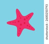 Seastar on the light blue background