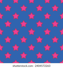 Seastar seamless pattern on the blue background