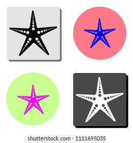 seastar. simple flat vector icon illustration on four different color backgrounds