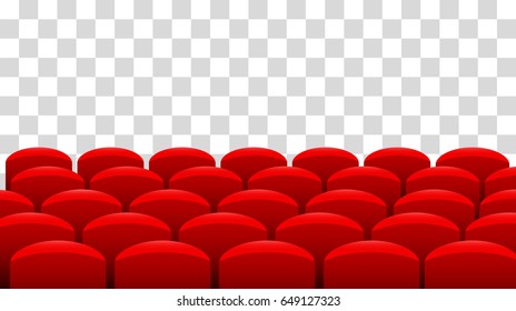 Realistic Rows Red Cinema Movie Theater Stock Vector (Royalty Free ...