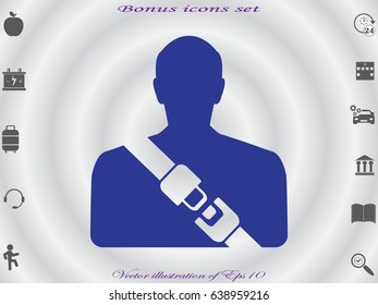 seat belt, badge, vector illustration eps10