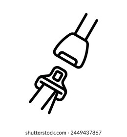 seat belt car icon line design vector