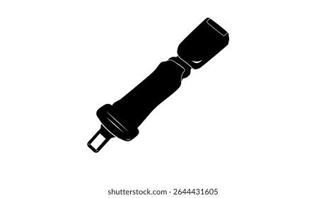 Seat Belt Extender for Car, Black Isolated Silhouette