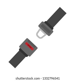 seat belt is in a flat style, simple design