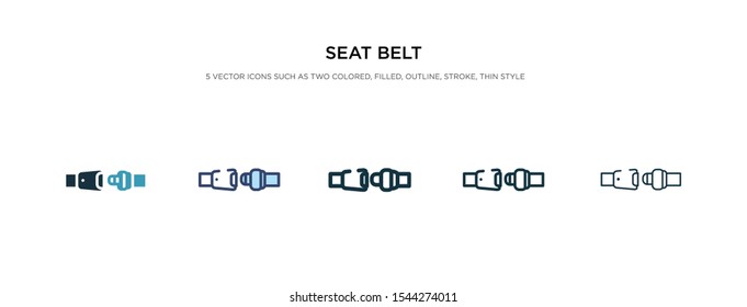 seat belt icon in different style vector illustration. two colored and black seat belt vector icons designed in filled, outline, line and stroke style can be used for web, mobile, ui