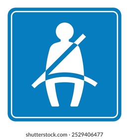 Seat Belt Icon. Fasten Seat Belt Sign Symbol. Vector Illustration. 