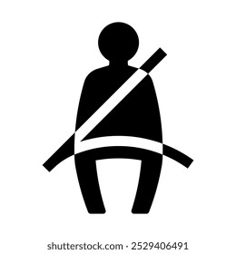 Seat Belt Icon. Fasten Seat Belt Sign Symbol. Vector Illustration. 