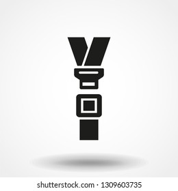 Seat belt icon flat. Illustration isolated vector sign symbol
